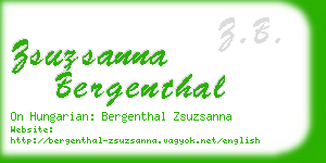 zsuzsanna bergenthal business card